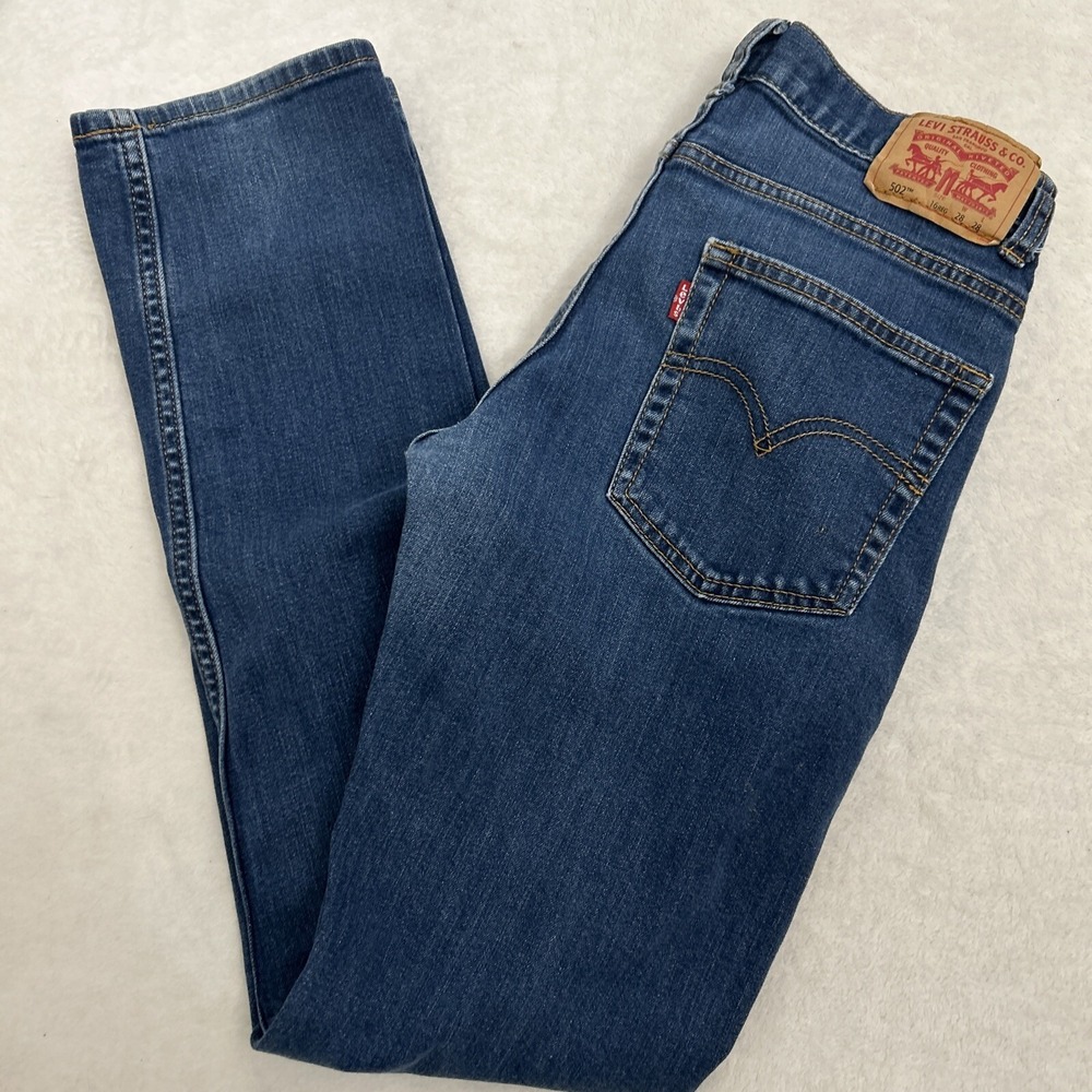 Levi's 502 Regular Taper Jeans Boy's Youth 16 W28xL28 Blue 5-Pocket Cotton